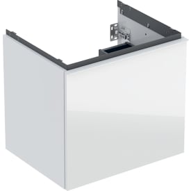 Geberit Acanto tvättställsunderskåp, 59,2x47,5 cm, vitt glas
