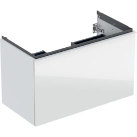 Geberit Acanto tvättställsunderskåp, 88,8x47,5 cm, vitt glas