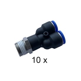 Overgang 1/2". Push-In Y-2X12mm. Hun/Hun. Pakke med 10 stk.