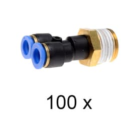 Overgang 1/2". Push-In Y-2X8mm. Hun/Hun. Pakke med 100 stk.