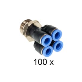 Overgang 1/2". Push-In 4X8mm. Hun. Pakke med 100 stk.