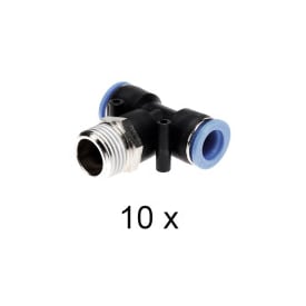 Overgang 1/2". Push-In T-2X12mm. Hun/Hun. Pakke med 10 stk.