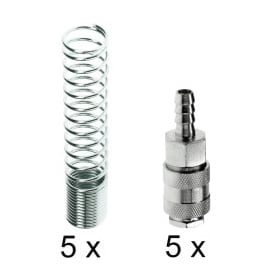 Lynkobling Hun med fjeder til 12mm slange. Pakke med 5 stk.