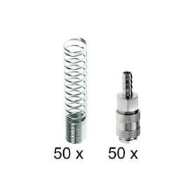 Lynkobling Hun med fjeder til 12mm slange. Pakke med 50 stk.