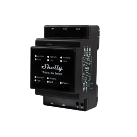 Shelly LAN Switch - DIN-skinnebryter med 5xRJ45-porter
