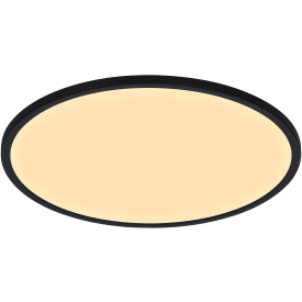 Nordlux Oja plafond, 3-stegsdimring, 2700K, svart, Ø60 cm
