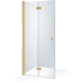 Brasta Simona brusedør, 87,3 cm, venstre, klart glas, guld profil