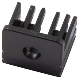 Endestykke med hul til 15x18 Profil sort