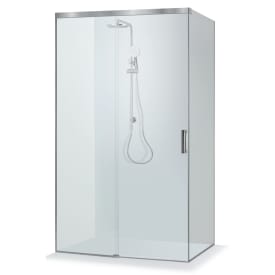 Brasta Milda Soft hörndusch, 119x79,8 cm, klart glas, krom profil