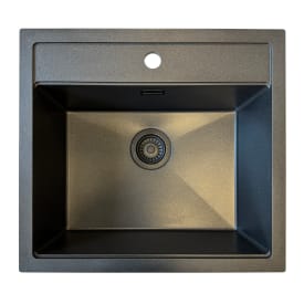 Secher Aalborg 500 BK1 køkkenvask, 56x51 cm, sort