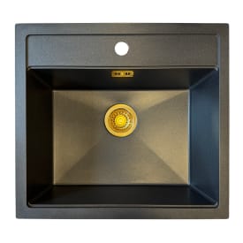 Secher Aalborg 500 BK1 køkkenvask, 56x51 cm, sort