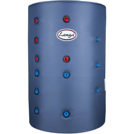 Langå buffertank, isoleret, sanitetsspiral, solspiral, 300 liter