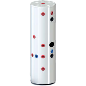 Isoleret kompakt buffertank m/ sol- og sanitetsspiral - 300 l