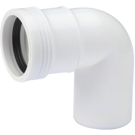 Wavin Wafix afløbsbøjning, 88,5°, Ø40 mm, plast, hvid