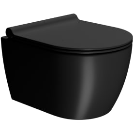 GSI Pura væghængt toilet, uden skyllekant, antibakteriel, mat sort