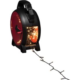 Konstsmide ljusslinga utomhus på kabeltrumma, 200 bärnstensfärgade ljus, 13,93 meter