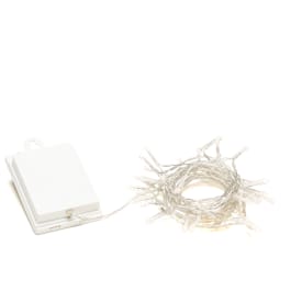 12 stk Konstsmide udendørs lyskæde, batteri, 40 varm hvide lys, 3,9 meter