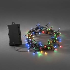 Konstsmide udendørs lyskæde, batteri, 240 farvede lys, 23,9 meter