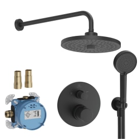 Ideal Standard Ceratherm T100 brusesæt, vandbesparende,  mat sort