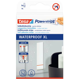 Tesa vandtætte dobbeltklæbende powerstrips, 80 mm, 9 stk