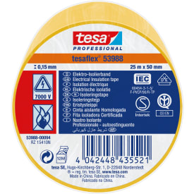 Tesa isolasjonstape, gul, 50 mm, 25 meter