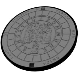 50 stk Ulefos 600 mm dæksel m/påstøbt pakning/fjederlås, Ringsted