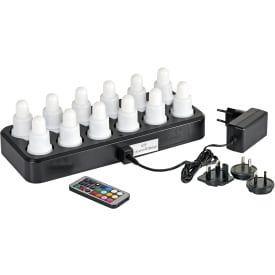 Duni genopladelige LED indsats, farvet lys, 12 stk.