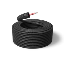 100 meter Flexrør 16 mm UV sort med solcellekabel H1Z2Z2-K 1x6 rød R100