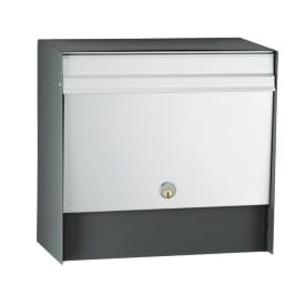 MEFA postkasse opus 600 m/alu-front, grå, 363 x 378 x 205 mm
