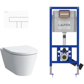 Kartell Laufen væghængt toilet-pakke, uden skyllekant, hvid/hvid
