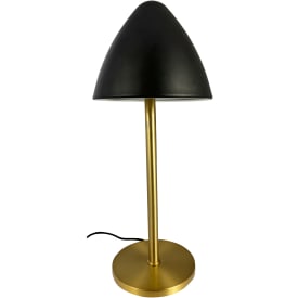 Dyberg Larsen Oulu bordlampe svart og messing med vippeskjerm