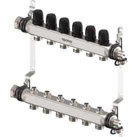 Uponor Vario S 1" värmekretsfördelare, 6 kretsar