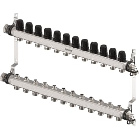 Uponor Vario S 1" värmekretsfördelare, 12 kretsar