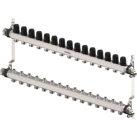 Uponor Vario S 1" gulvvarme fordelerør, 15 kredse