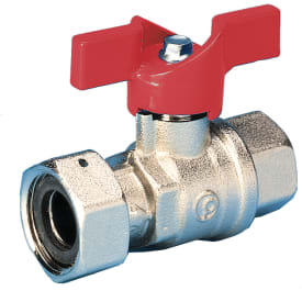 PETTINAROLI 52METR kuleventil/T-håndtak 1x1 rett oml/mf messing rød