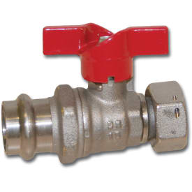 PETTINAROLI kuleventil/T-håndtak 3/4x18mm gjennomgående pressing/rund TE