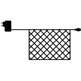 Sirius Easy-Line udendørs lysnet, 100 varm hvide lys, 1,5x1,5 meter