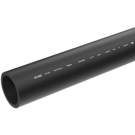 6 meter Evopipes 200 mm PE100RC PN10 SDR17 rør, sort, 6 m, EN 12201