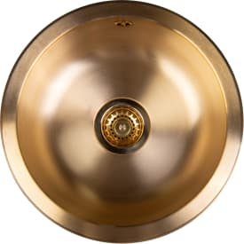 Secher Assens 365 diskbänk, Ø42,5 cm, borstad mässing