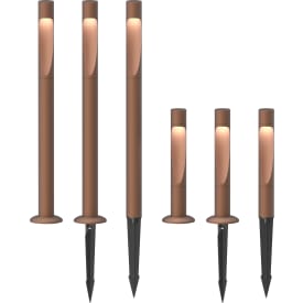 Louis Poulsen Flindt Garden havelampe, spyd, corten, lav