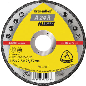 Klingspor kapskiva A 24 R Supra, till stål, 115 x 2,5 mm, rak