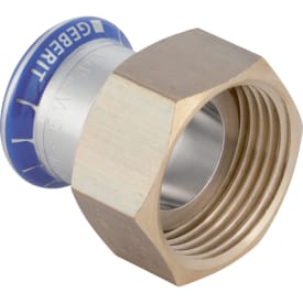 Geberit Mapress rustfri overgangsmuffe, med omløber, til brugsvand, 22 mm x 3/4"