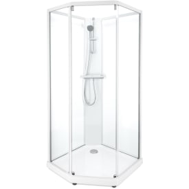 Contura Shower Showerama dusjkabinett-pakke, 90x90 cm, hvit profil, klart/frostet glass