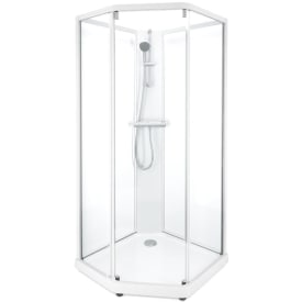 Contura Shower Showerama brusekabine-pakke, 100x100 cm, hvid profil, klart glas