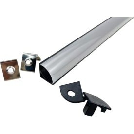 Endestykker til Profil 6 sort, pose med 10 stk.