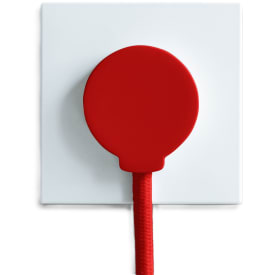 Norm stikprop Schuko M/J, vinkel, rund, flad, rød