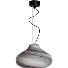 Mira hänge i blåst glas helt unikt ø 45, svart mix H 140 cm E27