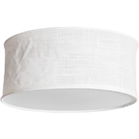 Vit taklampa i ø 40cm H 19,5 cm med 3 x E27 i vit textil