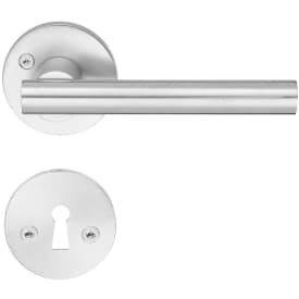 Beslagsboden Design Modern dörrhandtag, borstad krom