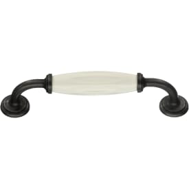 Beslagsboden bøjlegreb, cc 128 mm, sort/hvid